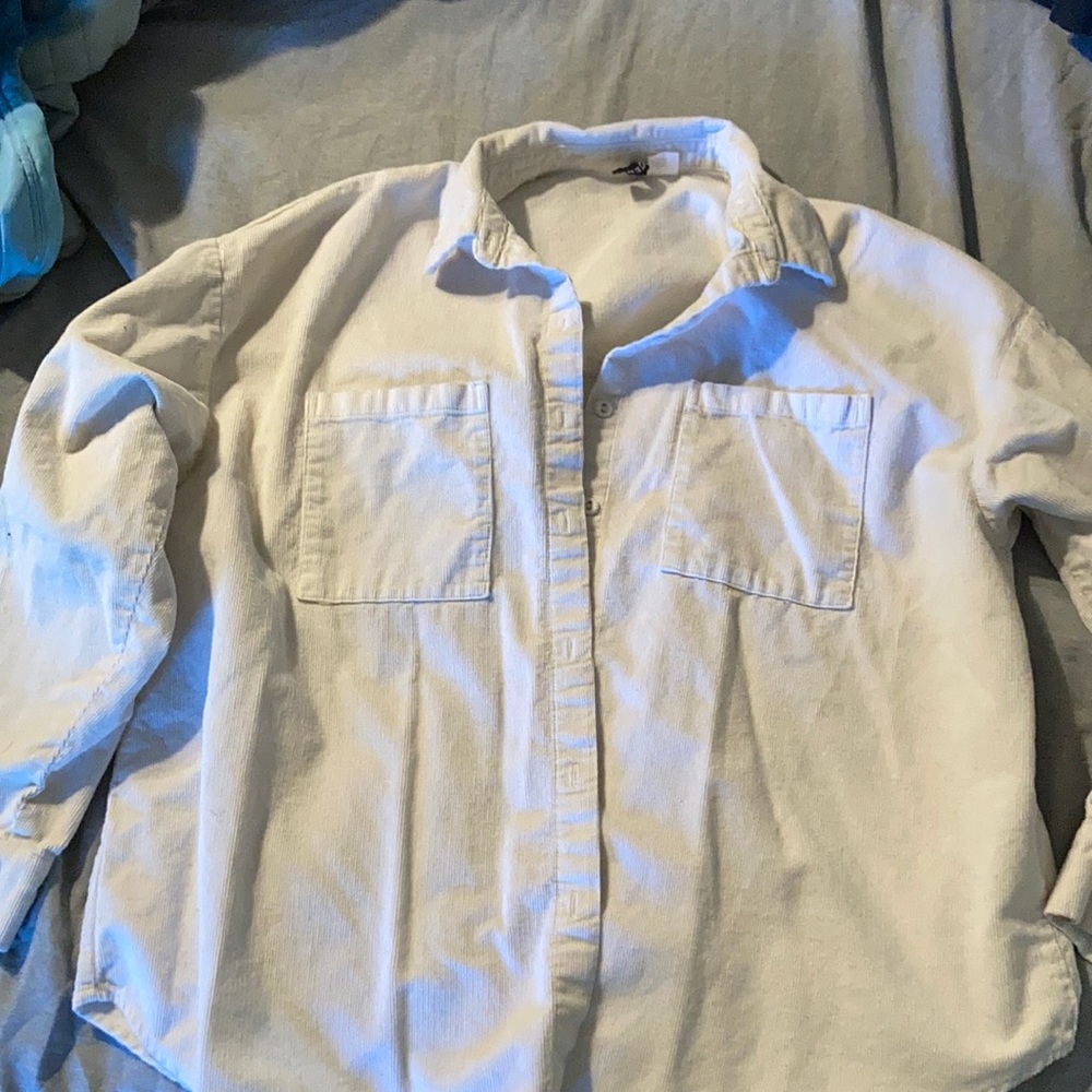 White corduroy top